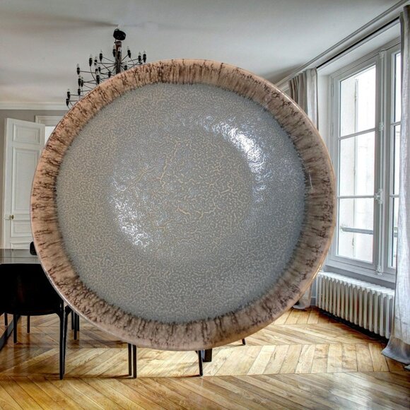 Pier 1 Set Of 4 Hand-Painted 8.5" Stoneware Plates Green With Brown Edges - Picture 7 of 7